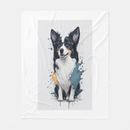 Couverture Polaire Un chien mignon Bordure Collie (Devant)