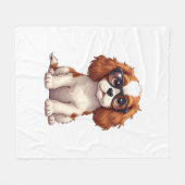 Couverture Polaire Un chien mignon, le roi Charles Spaniel (Devant (Horizontal))