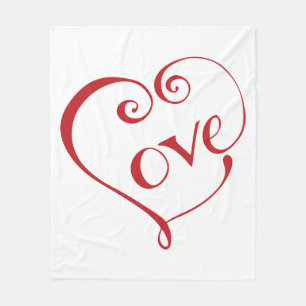Couverture Polaire Un coeur fait d'amour en rouge