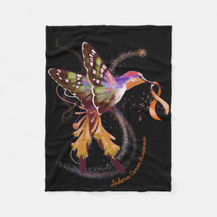 Couverture Polaire Un colibri tient un ruban orange Sensibilisation à