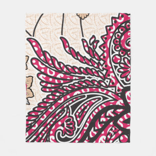 Couverture Polaire Un design cachemire décoratif avec rouge vif et ép