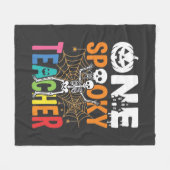 Couverture Polaire Un design Halloween d'enseignant effrayant_1 (Devant (Horizontal))