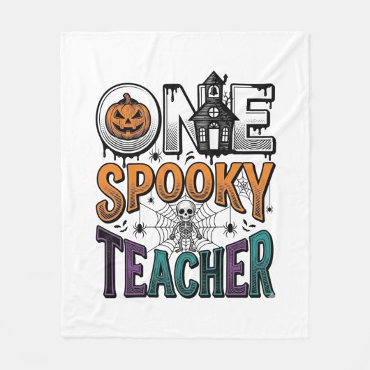 Couverture Polaire Un design vectoriel Halloween d'un professeur effr (Devant)
