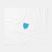 Couverture Polaire un dessin d'une fleur bleue sur fond blanc (Devant (Horizontal))