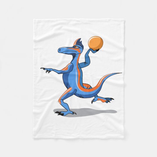 Couverture Polaire Un Dessin Iguanodon Jouant Au Basket-Ball. (Devant)