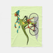 Couverture Polaire Un Dinosaure Anabisetia À Vélo. (Devant)