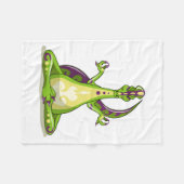 Couverture Polaire Un Dinosaure Iguanodon Qui Fait Du Yoga. (Devant (Horizontal))