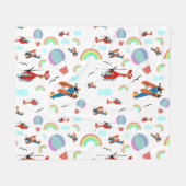 Couverture Polaire Un garçon Motif volant en blanc (Devant (Horizontal))