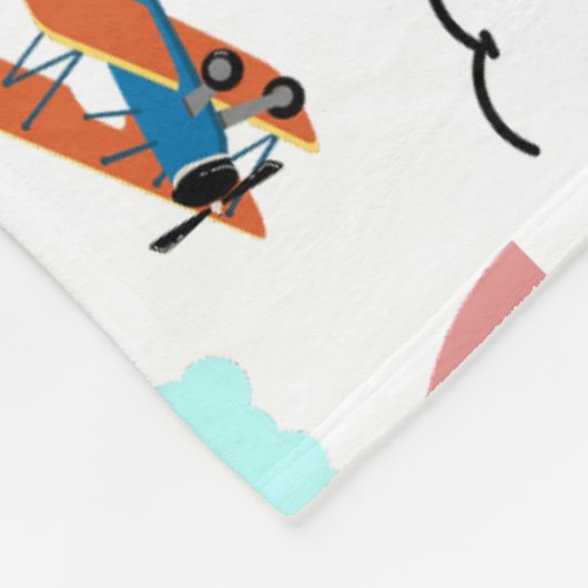 Couverture Polaire Un garçon Motif volant en blanc (Coin)