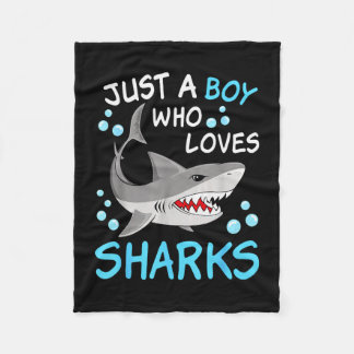 Couverture Polaire Un garçon qui aime les requins drôle animal de l'o