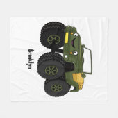 Couverture Polaire Un Green Monster truck (Devant (Horizontal))