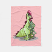 Couverture Polaire Un Hadrosaurus Féminin Tenant Une Poupée. (Devant)