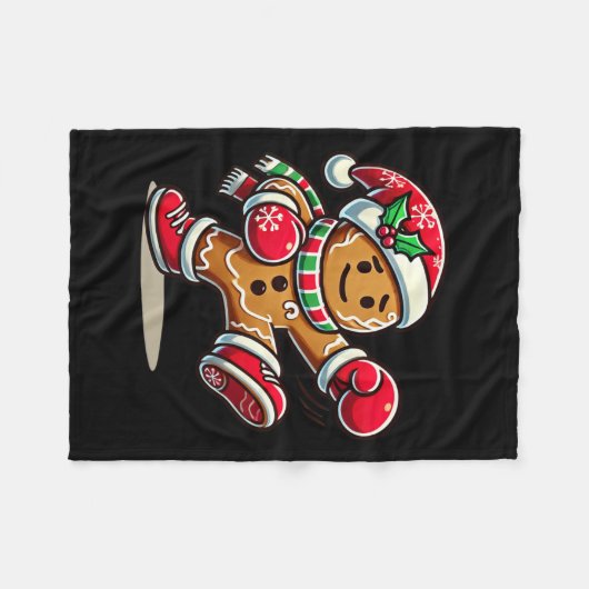 Couverture Polaire Un homme en pain d'épices qui joue en boîte thaïla (Devant (Horizontal))