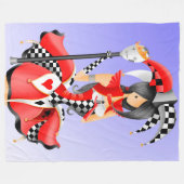 Couverture Polaire un joker et une marionnette roi (Devant (Horizontal))