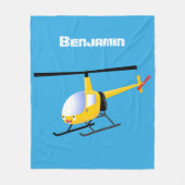 Couverture Polaire Un joli hélicoptère de dessin animé jaune (Devant)