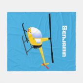 Couverture Polaire Un joli hélicoptère de dessin animé jaune (Devant (Horizontal))