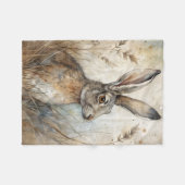 Couverture Polaire Un joli lièvre en forêt (Devant (Horizontal))