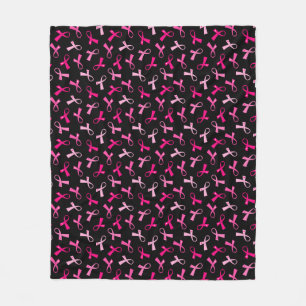 Couverture Polaire Un joli Motif à ruban pour cancer du sein rose