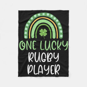 Couverture Polaire Un joueur de rugby chanceux St. Patrick's Day Drôl