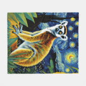 Couverture Polaire Un lémur dans la nuit étoilée (Devant (Horizontal))