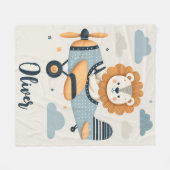 Couverture Polaire Un lion capricieux sur un avion de charme (Devant (Horizontal))