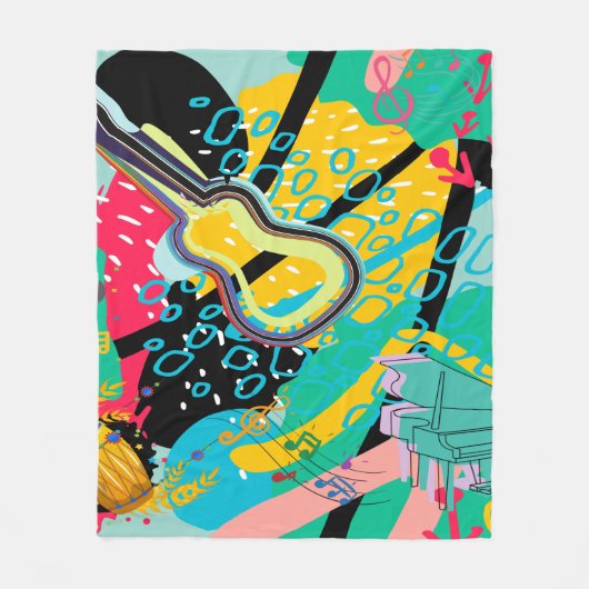 Couverture Polaire Un mélange musical Abstrait (Devant)