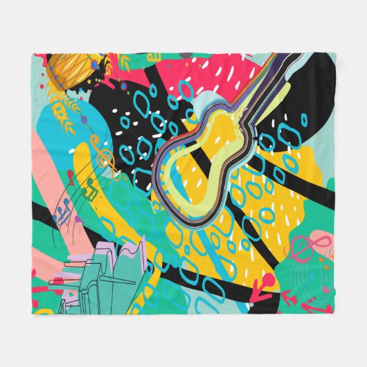 Couverture Polaire Un mélange musical Abstrait (Devant (Horizontal))