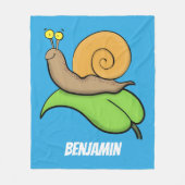 Couverture Polaire Un mignon escargot heureux sur l'illustration de l (Devant)