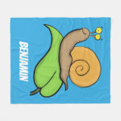 Couverture Polaire Un mignon escargot heureux sur l'illustration de l (Devant (Horizontal))