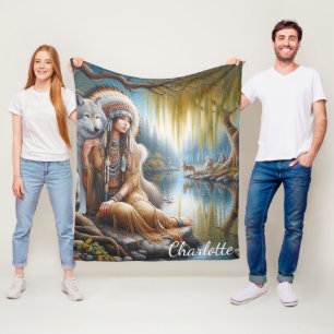 Couverture Polaire Un moment serein au bord de la rivière avec un com