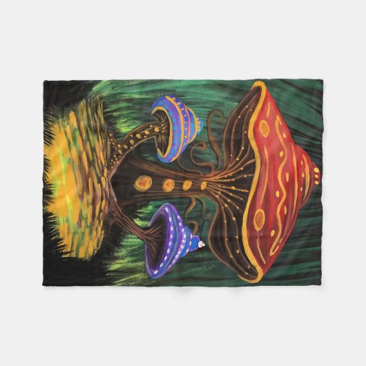 Couverture Polaire Un monde de champignons (Devant (Horizontal))