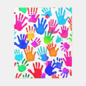 Couverture Polaire Un monde de mains en couleur (Devant)