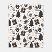 Couverture Polaire Un Motif de Noël noir et blanc (Devant)