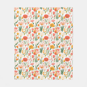 Couverture Polaire Un motif sans couture de fleurs printanières