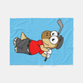 Couverture Polaire Un Pachycéphalosaure Dinosaure Jouer Golf. (Devant (Horizontal))