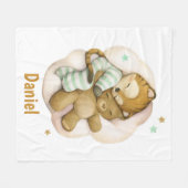 Couverture Polaire Un petit tigre mignon dormant sur un nuage (Devant (Horizontal))