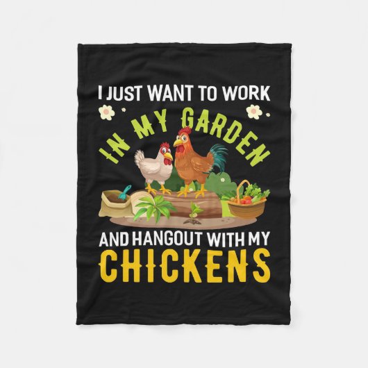 Couverture Polaire Un plante Dans Mon Jardin Avec Mes Poulets (Devant)