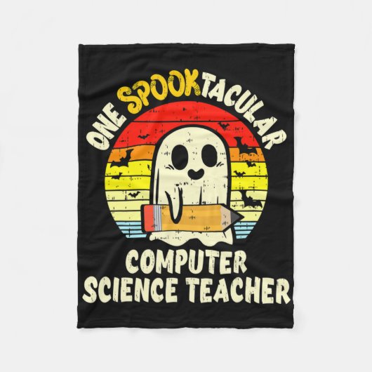 Couverture Polaire Un professeur d'informatique effrayant Halloween (Devant)