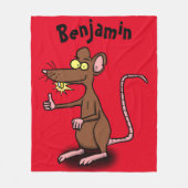 Couverture Polaire Un rat brun mignon pouce vers le haut dessin animé (Devant)