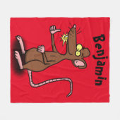 Couverture Polaire Un rat brun mignon pouce vers le haut dessin animé (Devant (Horizontal))