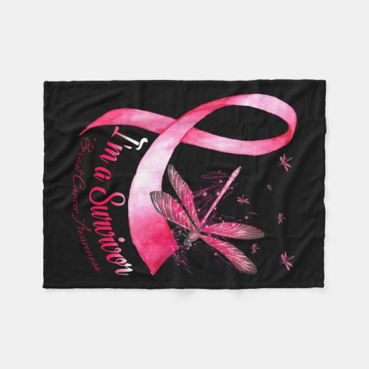 Couverture Polaire Un survivant Dragonfly Sensibilisation au cancer d (Devant (Horizontal))