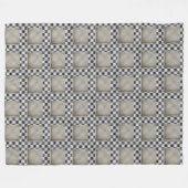 Couverture Polaire Un tartan gris irrégulier d'échecs (Devant (Horizontal))