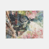 Couverture Polaire Un train au printemps (Devant (Horizontal))