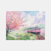 Couverture Polaire Un train au printemps (Devant (Horizontal))