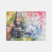 Couverture Polaire Un train au printemps (Devant (Horizontal))