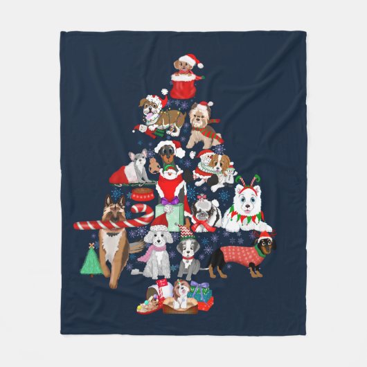 Couverture Polaire Un très joyeux Noël canin (Devant)