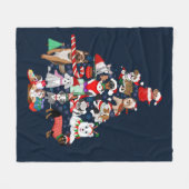 Couverture Polaire Un très joyeux Noël canin (Devant (Horizontal))