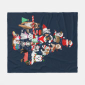 Couverture Polaire Un très joyeux Noël Doggie (Devant (Horizontal))