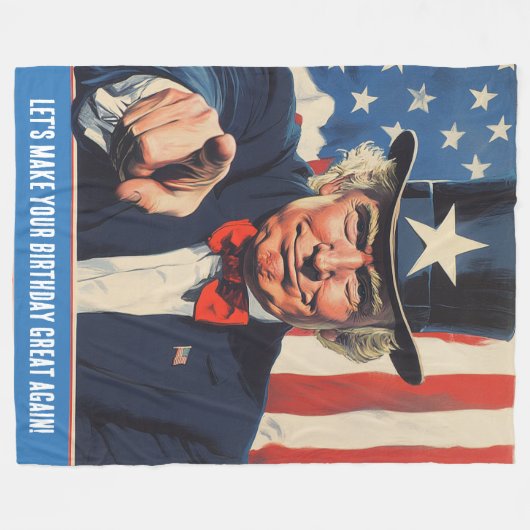 Couverture Polaire Un Trump drôle de message pour un joyeux 50ème ann (Devant (Horizontal))