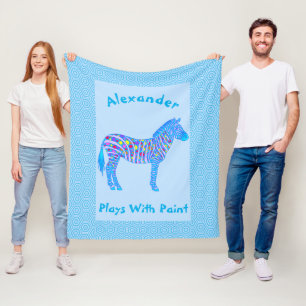 Couverture Polaire Un zèbre de bleu pointille des jeux de rayures